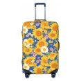 thumbnail image 1 of Luggage Cover Anti Scratch, Vintage White Yellow Sunflower Elastic Suitcase Protector Fits 18-32 Inch Luggage, 1 of 2
