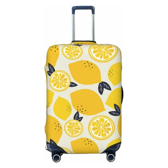 Luggage Cover Anti Scratch, Yellow Lemon Pattern Elastic Suitcase Protector Fits 18-32 Inch Luggage