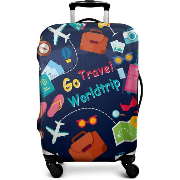 Luggage Cover Approved Go Travel Suitcase Protector Elastic Washable Baggage Covers for 25-28 inch Luggage (L)