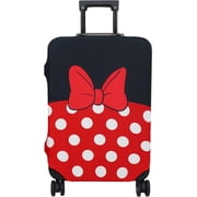 Luggage Cover Approved Travel Suitcase Protector Cute Dots Bow Elastic Washable Baggage Covers for 18-20 inch LuggageS