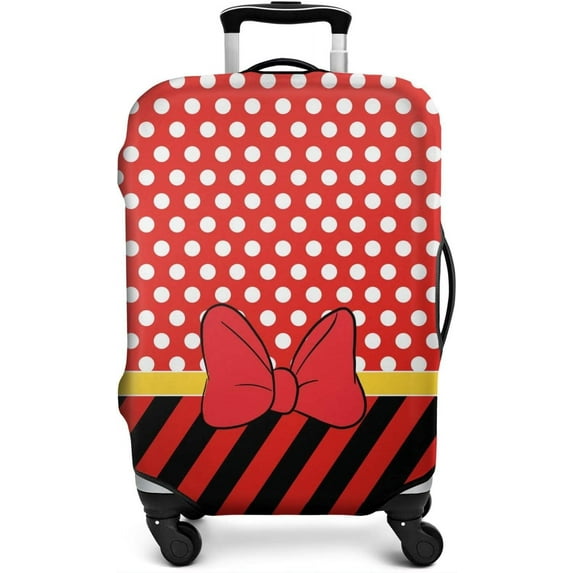 Luggage Cover Approved Travel Suitcase Protector Cute Dots Elastic Washable Animation Themed Baggage Covers for 21-24 inch Luggage (M)