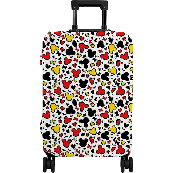 Luggage Cover Approved Travel Suitcase Protector Cute Leopard Elastic Washable Animation Themed Baggage Covers for 21-24 inch Luggage (M)
