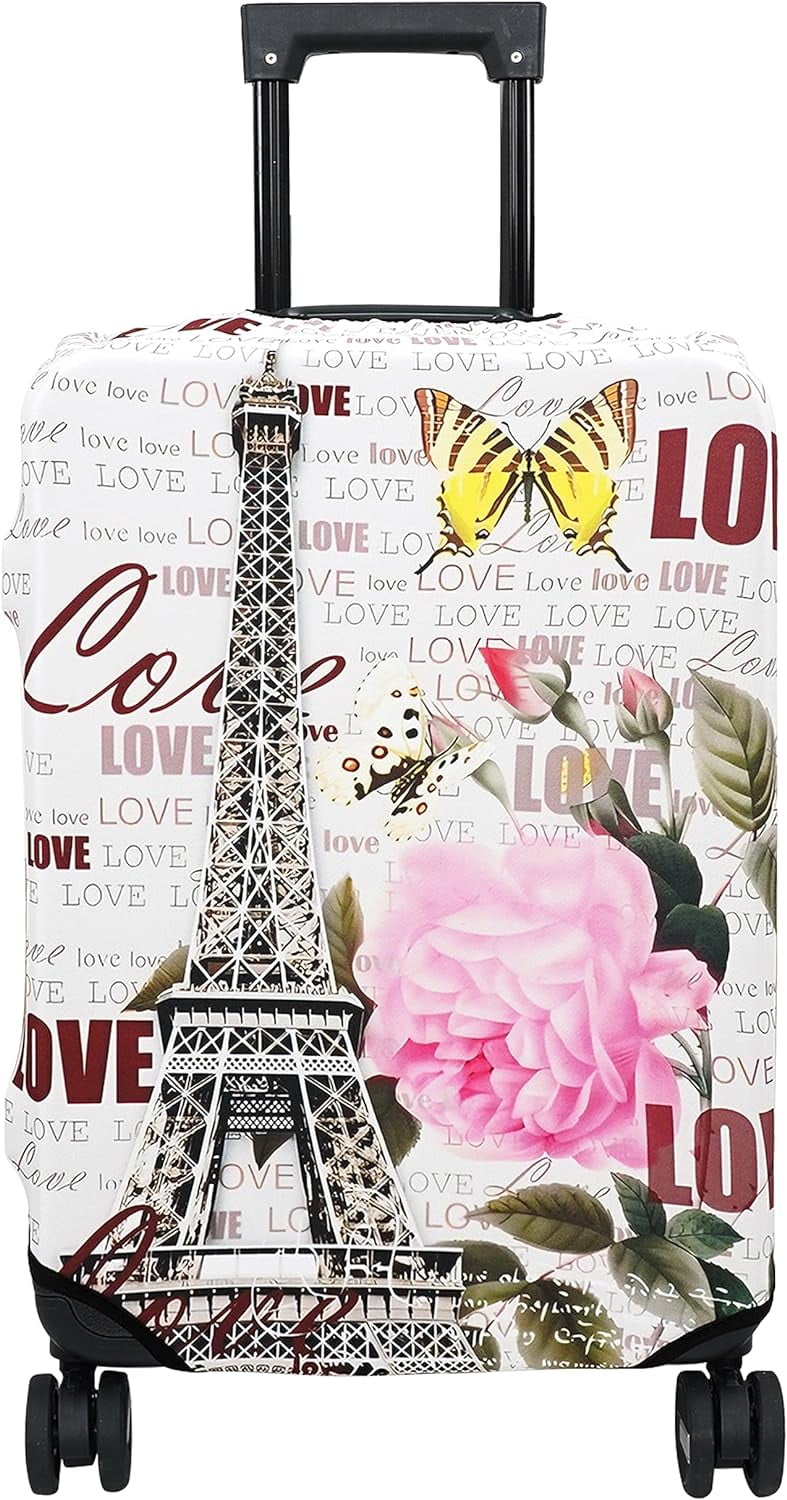 Luggage Cover Approved Travel Suitcase Protector Eiffel Tower Elastic