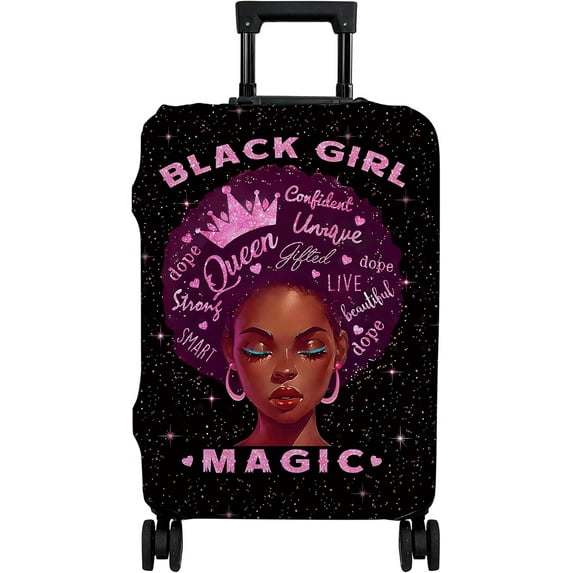 Luggage Cover Approved Travel Suitcase Protector Pink Fashion Girl Luggage Covers Elastic Washable Anti-scratch Suitcase Covers for 25-28 Inch Luggage(L)