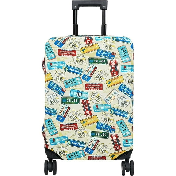 Luggage Cover Approved Travel Suitcase Protector Travel Lables Elastic Washable Baggage Covers for 25-28 inch Luggage (L)