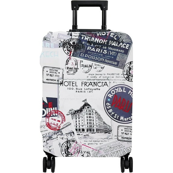Luggage Cover Approved Travel Suitcase Protector Vintage Retro Elastic Washable Baggage Covers for 25-28 inch Luggage (L)