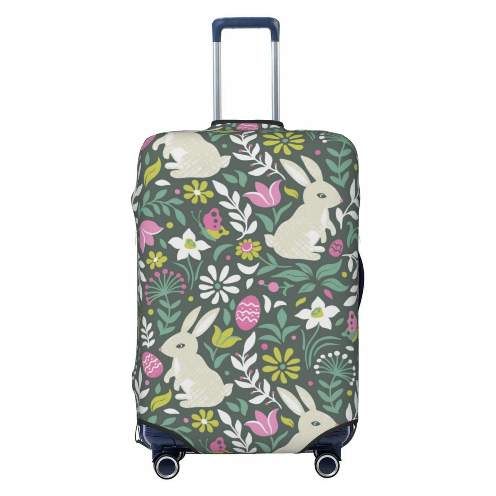 Luggage Cover, Art Cute Rabbit Butterfly Flower Suitcase Cover For ...