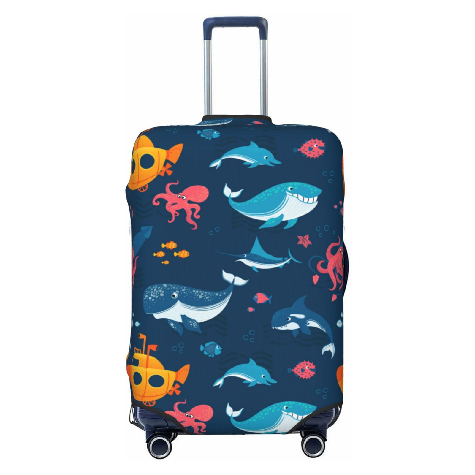 Crab Cartoon Pattern Print Luggage Cover Protector
