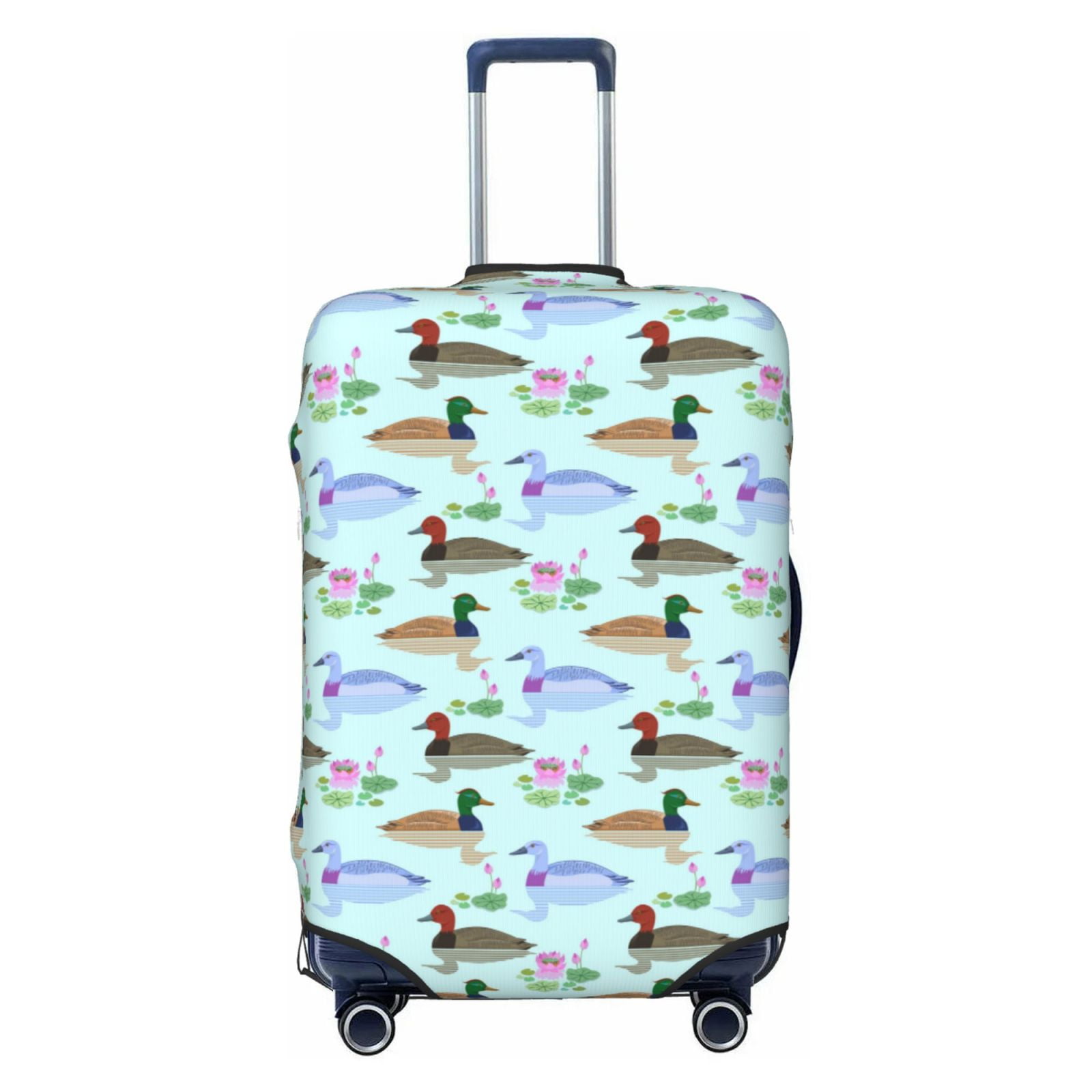 Luggage Cover Mallard Duck Of Lotus Flowers Elastic Suitcase Cover