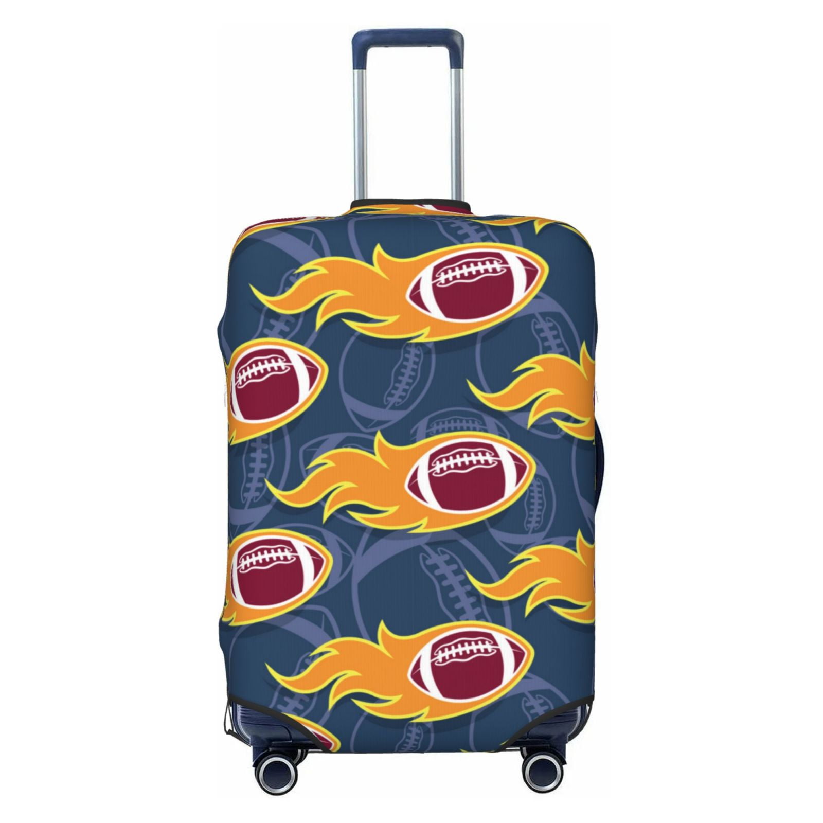 Luggage Cover (No Suicase) Burning Rugby Balls Soft Suitcase Covers Protector for Luggage Fits