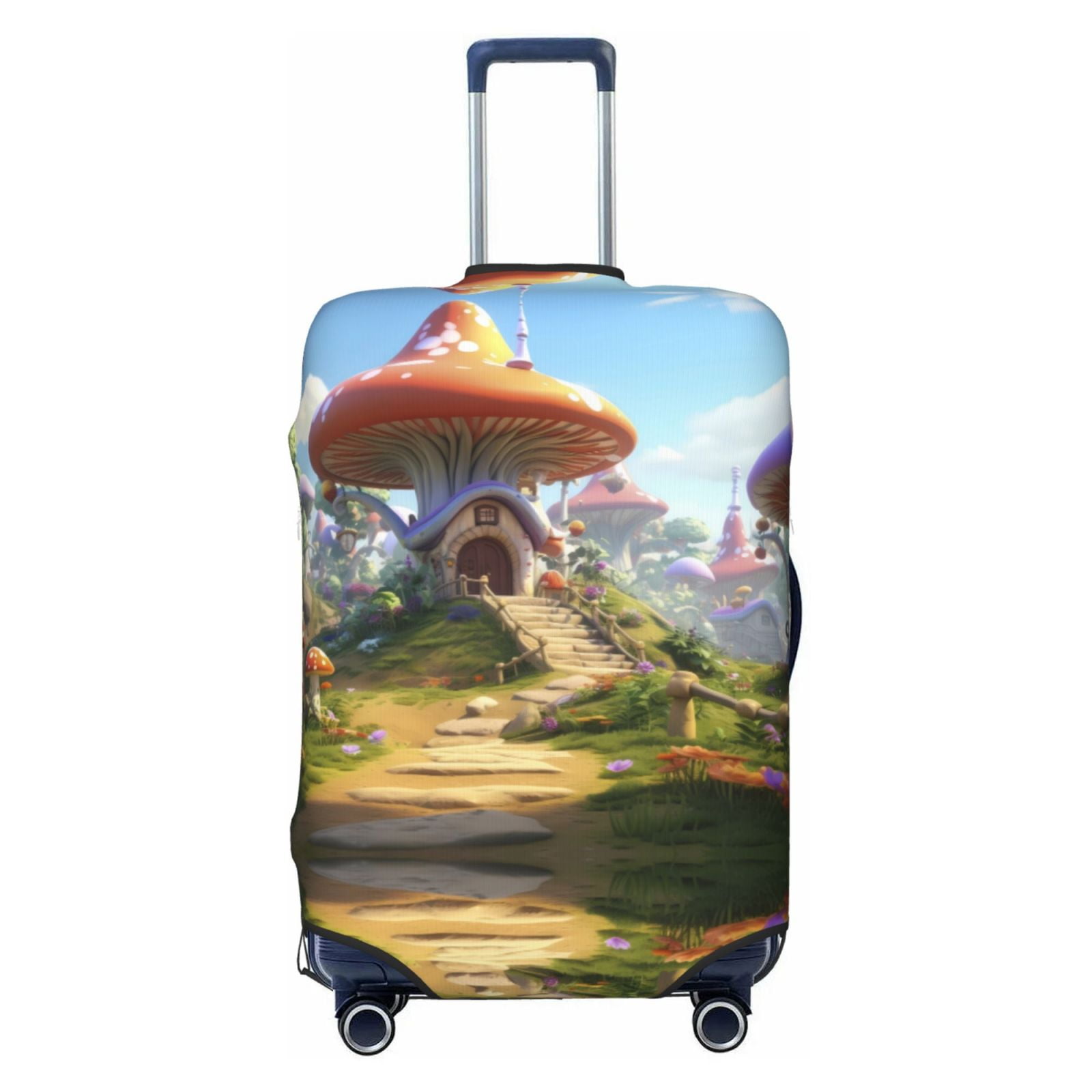 Luggage Cover (No Suicase) Cute Mushroom Town Soft Suitcase Covers