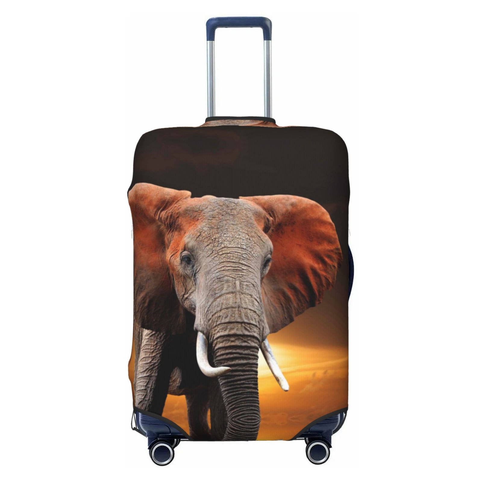 Luggage Cover (No Suicase) Elephant Sunset in Kenya Soft Suitcase