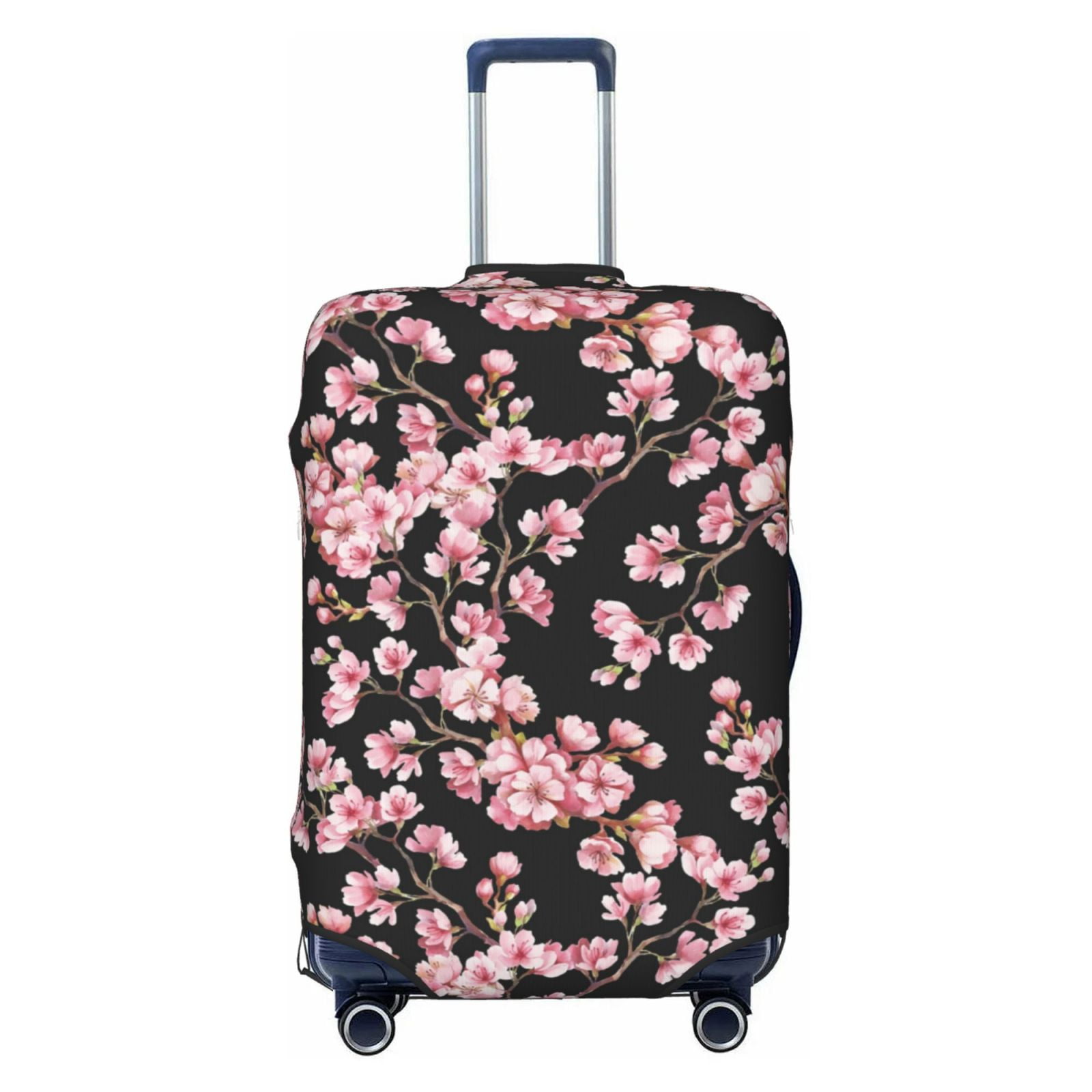 Luggage Cover (No Suicase) berry blossom Elegant black Soft Suitcase