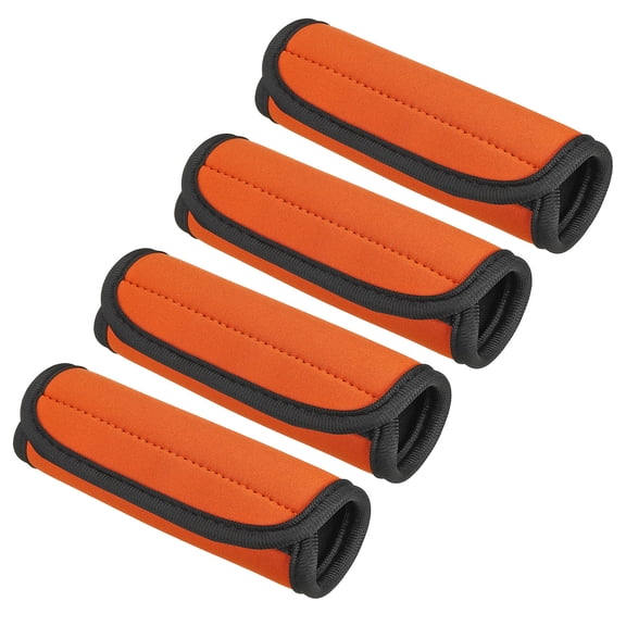 Luggage Handle Wrap, 4 Pack Neoprene Handbag Grip Cover Protector Identifier with Hook and Loop, Orange