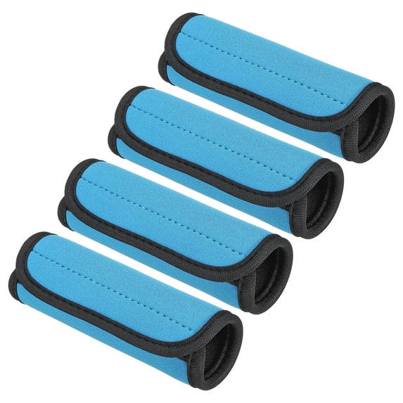 Luggage Handle Wrap, 4 Pack Neoprene Handbag Grip Cover Protector Identifier with Hook and Loop, Sky Blue