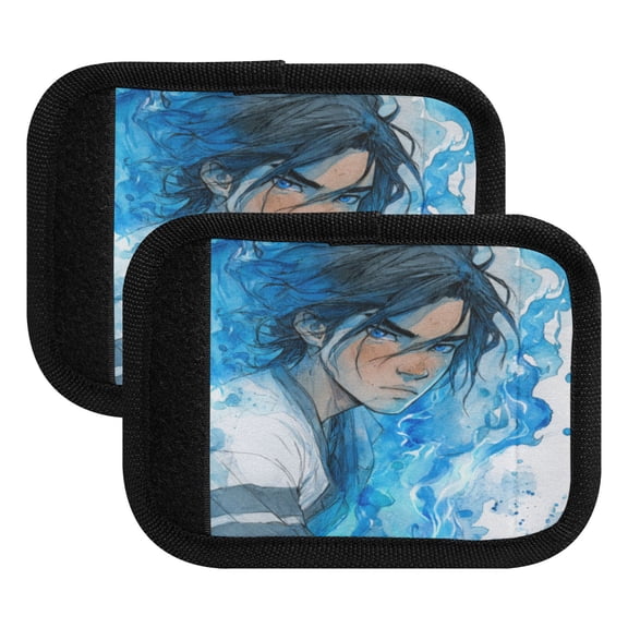 Luggage Handle Wrap for Suitcase 2-Pack Includes Back Information Card Blue Magic Boy