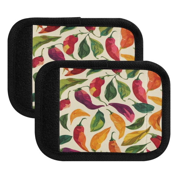 Luggage Handle Wrap for Suitcase 2-Pack Includes Back Information Card Chili Colors