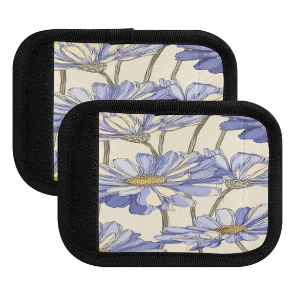 Luggage Handle Wrap for Suitcase 2-Pack Includes Back Information Card Lavender Daisies