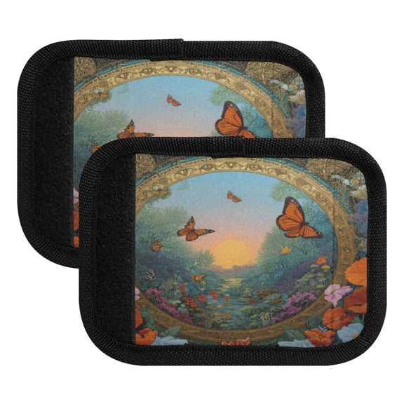 Luggage Handle Wrap for Suitcase 2-Pack Includes Back Information Card Magic Mirror