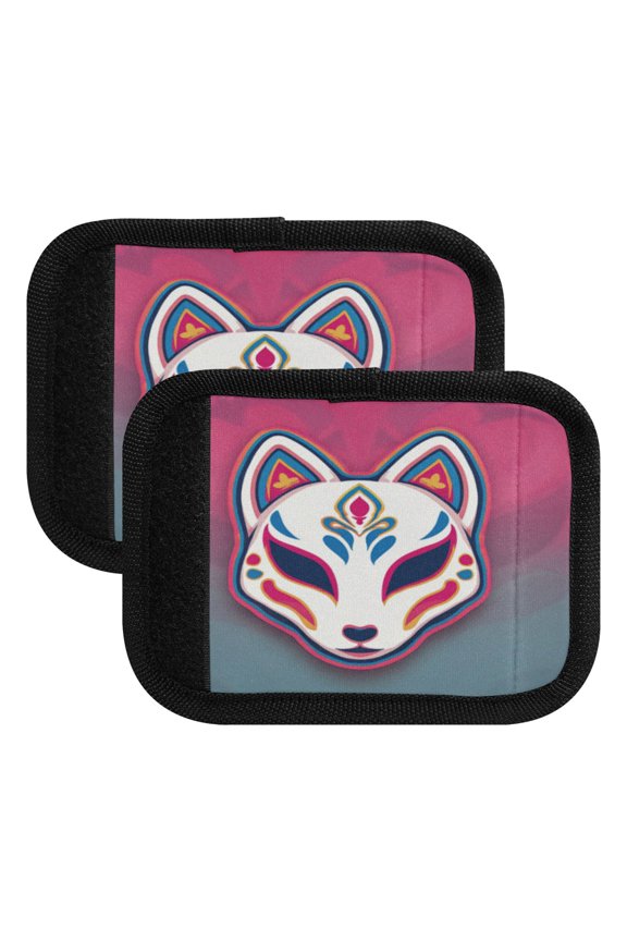 Luggage Handle Wrap for Suitcase 2-Pack Includes Back Information Card Mask Logo Design