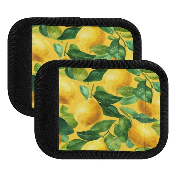 Luggage Handle Wrap for Suitcase 2-Pack Includes Back Information Card Refreshing Lemons