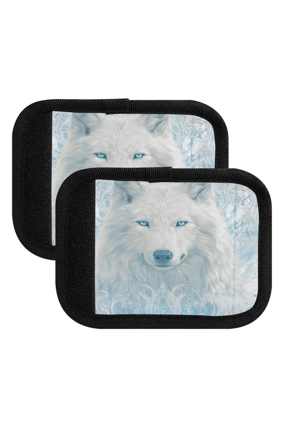 Luggage Handle Wrap for Suitcase 2-Pack Includes Back Information Card The Proud White Wolf