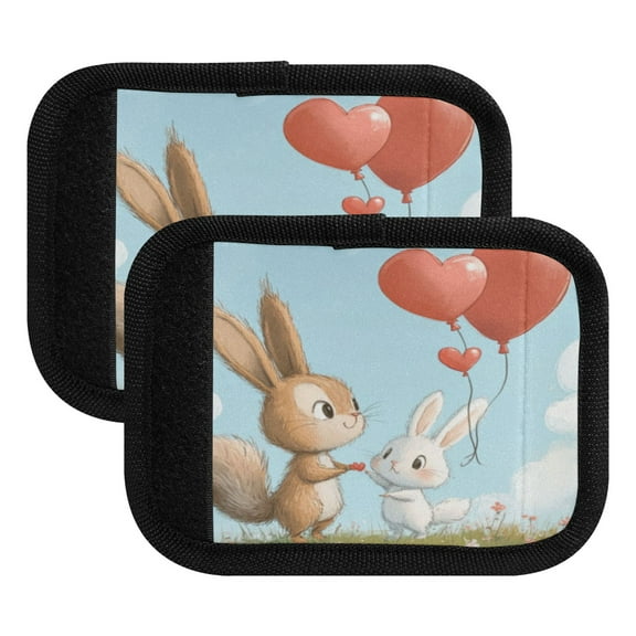 Luggage Handle Wrap for Suitcase 2-Pack Includes Back Information Card Two Rabbits