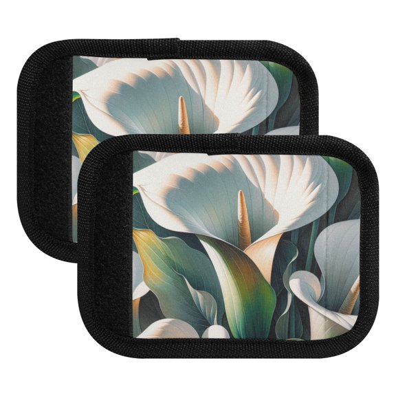 Luggage Handle Wrap for Suitcase 2 Pack Luggage Tag Identifiers for Travel Accessories Beautiful Soft Lilies Flower