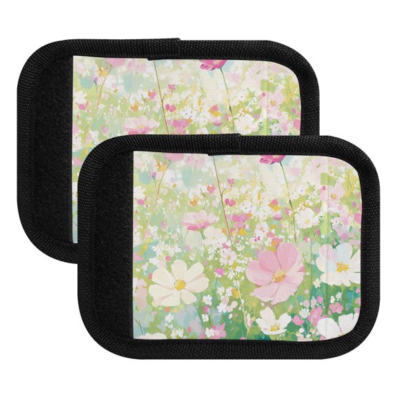Luggage Handle Wrap for Suitcase 2 Pack Luggage Tag Identifiers for Travel Accessories Blooming Cosmos Flower Field
