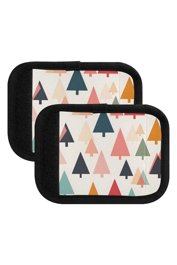 Luggage Handle Wrap for Suitcase 2 Pack Luggage Tag Identifiers for Travel Accessories Colorful Triangular Tree