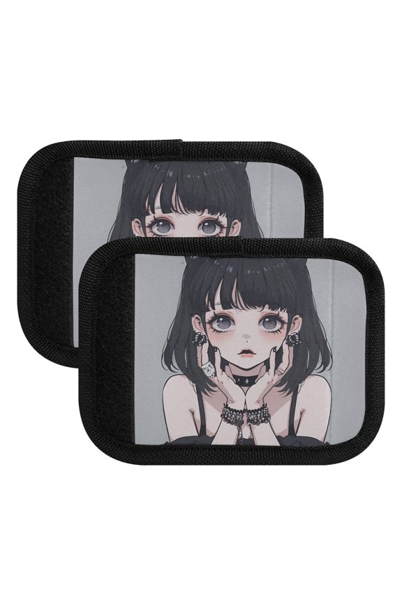Luggage Handle Wrap for Suitcase 2 Pack Luggage Tag Identifiers for Travel Accessories Cool Girl with Cat Ear