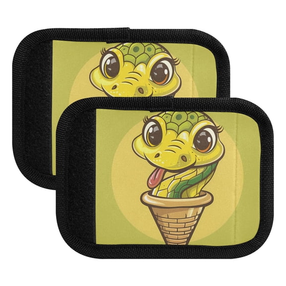 Luggage Handle Wrap for Suitcase 2 Pack Luggage Tag Identifiers for Travel Accessories Cute Snake in Cone