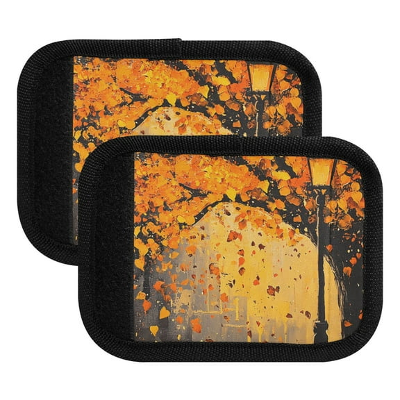 Luggage Handle Wrap for Suitcase 2 Pack Luggage Tag Identifiers for Travel Accessories Falling Leaves and Lamp