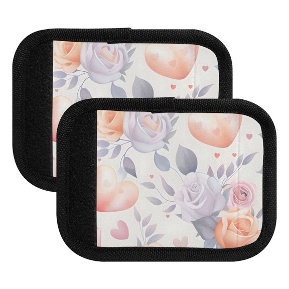 Luggage Handle Wrap for Suitcase 2 Pack Luggage Tag Identifiers for Travel Accessories Hearts and Roses