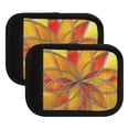 thumbnail image 1 of Luggage Handle Wrap for Suitcase 2 Pack Luggage Tag Identifiers for Travel Accessories Yellow Red Floral Stained Glass, 1 of 6