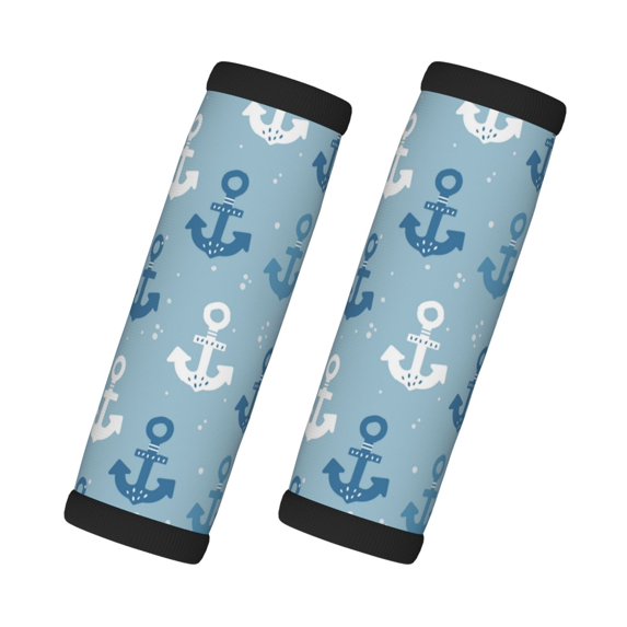 Luggage Handle Wraps for Suitcase - Cute anchor blue Suitcase Tags Identifiers for Suitcases, Funny Luggage Handle Covers, Travel Luggage Accessories Essentials for Flying