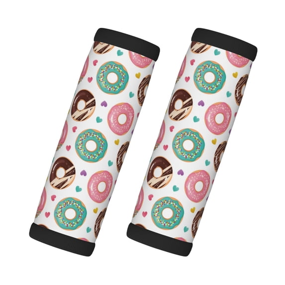 Luggage Handle Wraps for Suitcase - Suitcase Tags Identifiers for Suitcases, Colorful donuts D Fun Luggage Handle Covers, Travel Luggage Accessories Essentials for Flying