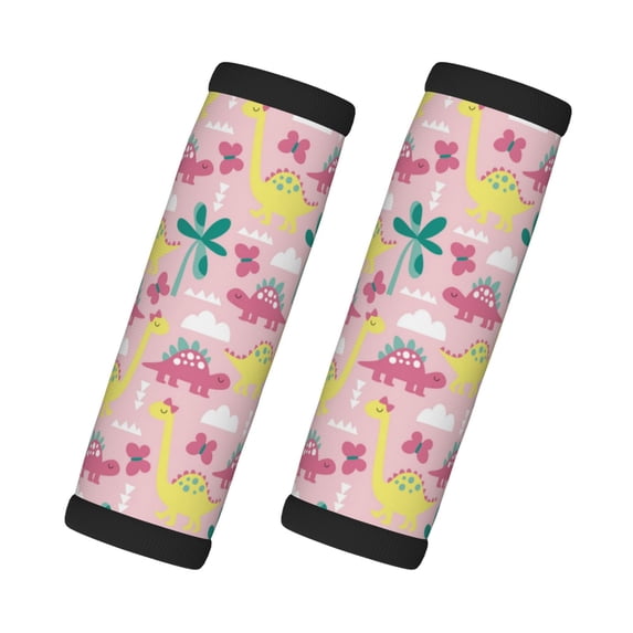 Luggage Handle Wraps for Suitcase - Suitcase Tags Identifiers for Suitcases, Dinosaur print C Fun Luggage Handle Covers, Travel Luggage Accessories Essentials for Flying