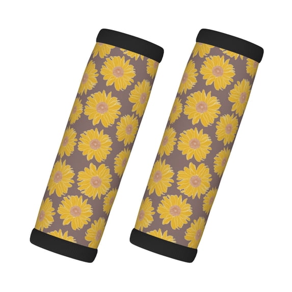Luggage Handle Wraps for Suitcase - Suitcase Tags Identifiers for Suitcases, Sunflower print Fun Luggage Handle Covers, Travel Luggage Accessories Essentials for Flying