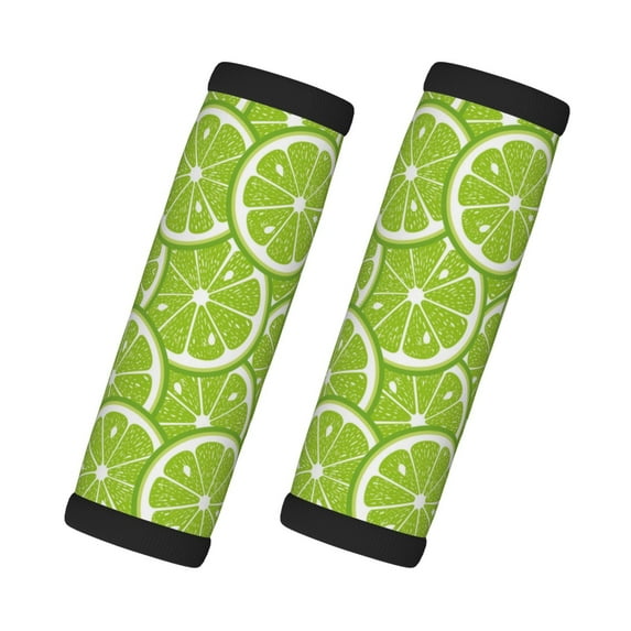 Luggage Handle Wraps for Suitcase - Suitcase Tags Identifiers for Suitcases, cartoon Lemon green print Fun Luggage Handle Covers, Travel Luggage Accessories Essentials for Flying
