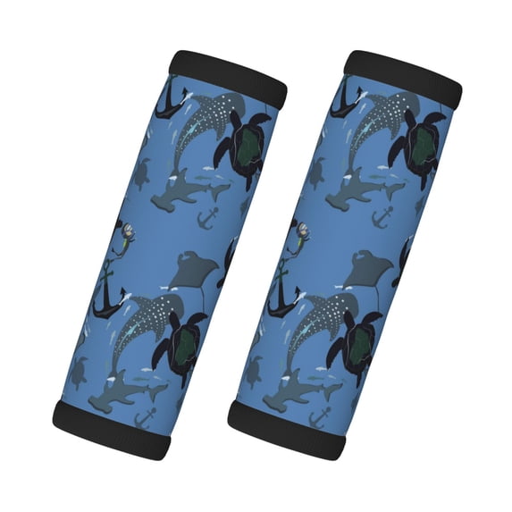 Luggage Handle Wraps for Suitcase - Suitcase Tags Identifiers for Suitcases, stingrays Hammerhead shark anchor Fun Luggage Handle Covers, Travel Luggage Accessories Essentials for Flying