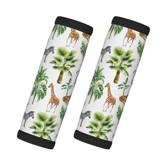 Luggage Handle Wraps for Suitcase - Suitcase Tags Identifiers for Suitcases, zebra tiger Giraffe Tropical palm tree Fun Luggage Handle Covers, Travel Luggage Accessories Essentials for Flying