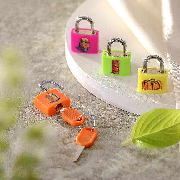 Luggage Locks with Keys, Strong Copper Lock Core with Plastic Shell, Unique Icon Patterns for Effortless Matching