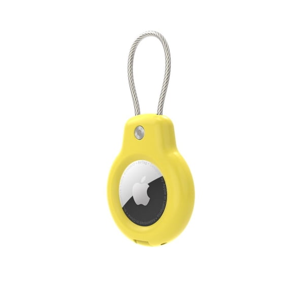 Luggage New With Wire Cable Solid Color Anti Loss Key Ring Key chain Protective Case Lock Case YELLOW