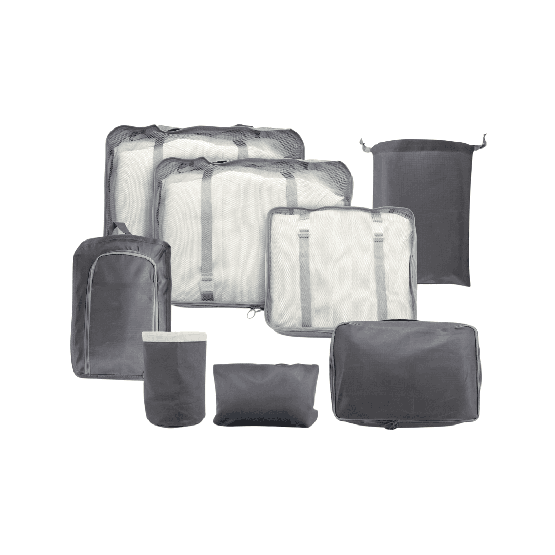 Luggage Organizer Bag Set with 8 Set Packing Cubes for Travel (8 Pieces) – High-Quality Compression Bags for Travel - Space Saver Packing Cubes Compression