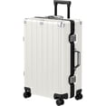 thumbnail image 1 of Checked Luggage Aluminum Frame Suitcase with Wheels PC ABS Hardside Zipperless with TSA Lock 24 Inch White, 1 of 10