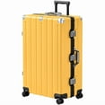 thumbnail image 1 of Checked Luggage Aluminum Frame Suitcase with Wheels PC ABS Hardside Zipperless with TSA Lock 28 Inch Yellow, 1 of 10