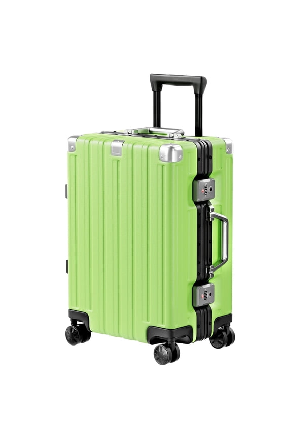 Carry on Luggage Aluminum Frame Suitcase with Wheels PC ABS Hardside Zipperless with TSA Lock 20 Inch Green