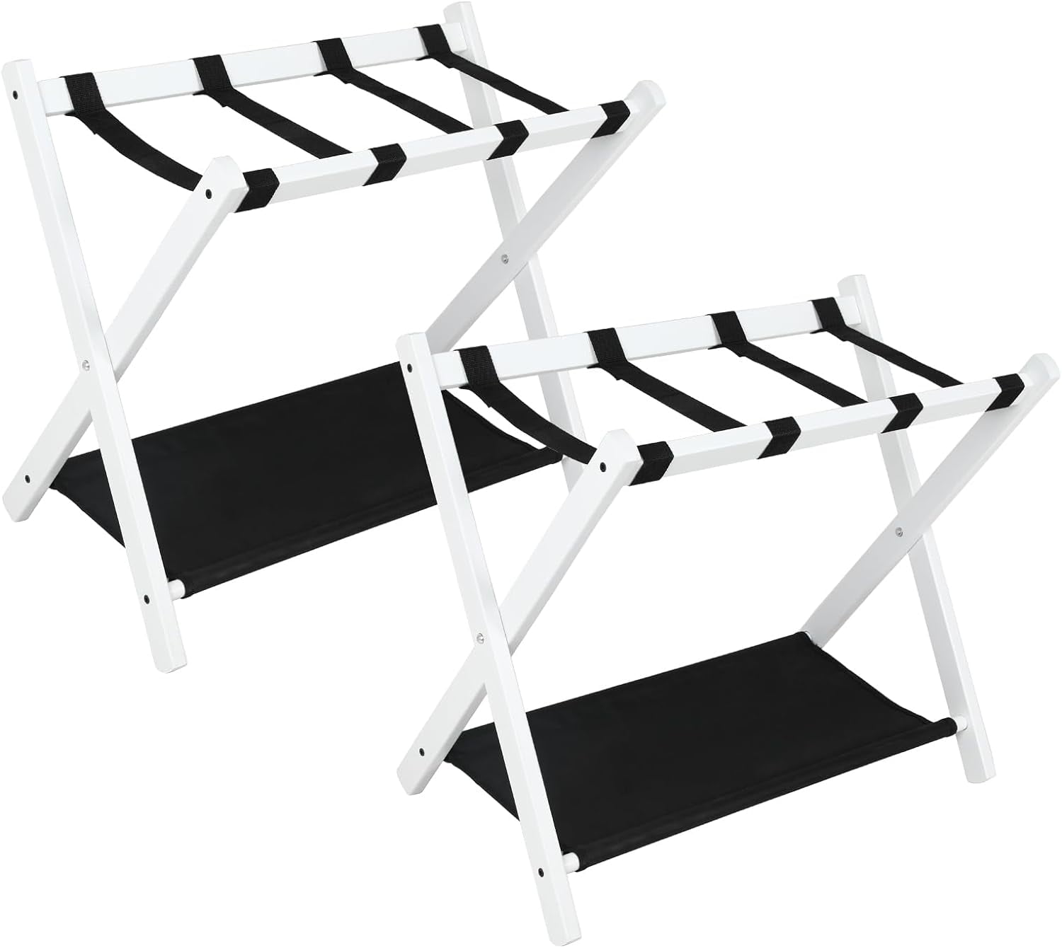Luggage Rack 2 Pack, Luggage Racks with Heavy Duty Nylon Belts, Folding ...
