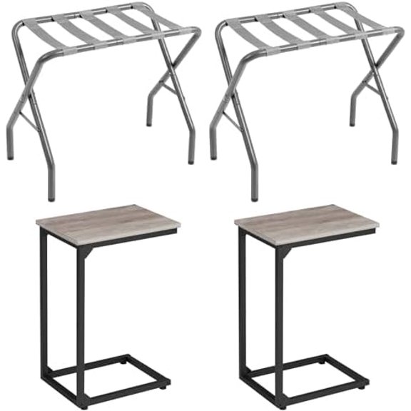 Luggage Rack, Foldable Suitcase Stands Set of 2,C Shaped End Table$$Home Decor, Kitchen, & Other